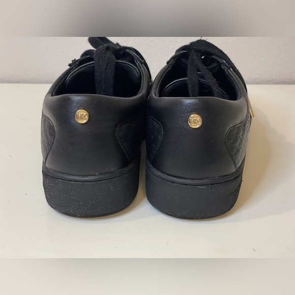 MICHAEL Michael Kors Colby Signature Logo‎ Black Leather Sneakers Size 6.5 - Picture 4 of 9